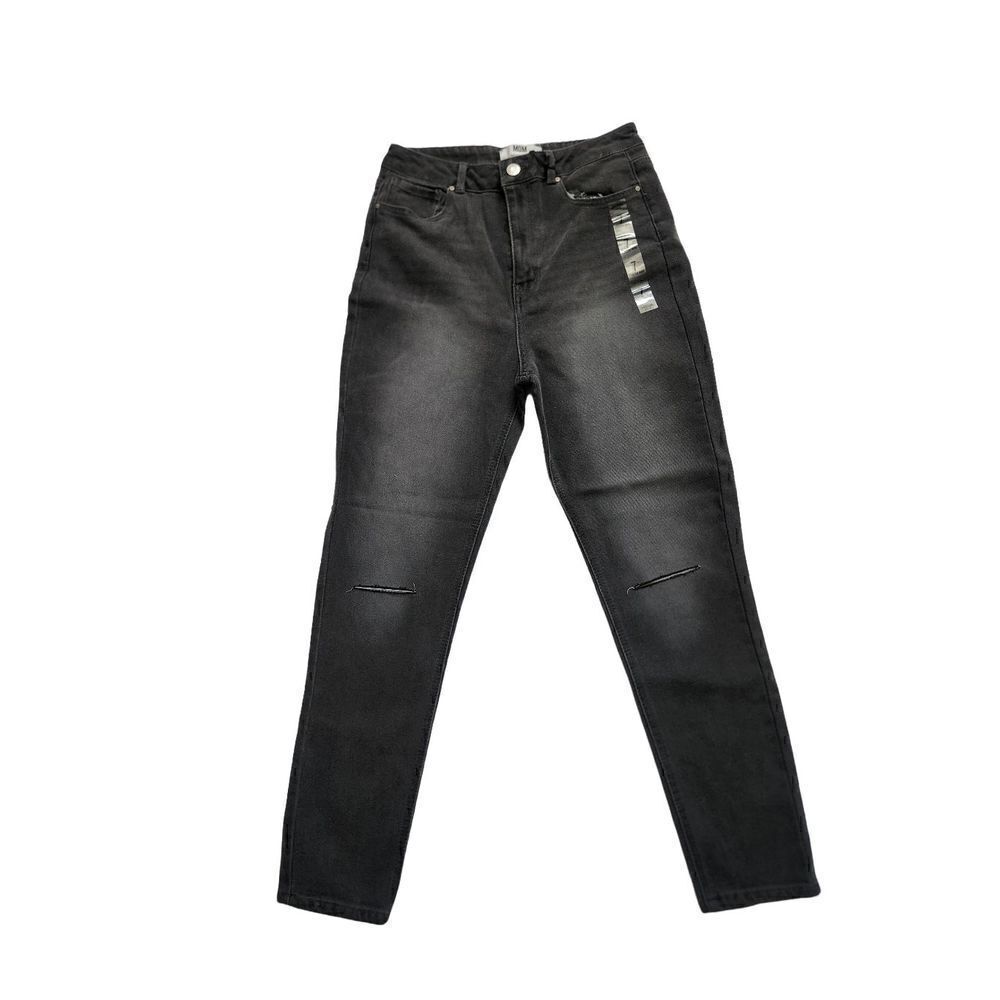 New Refuge Denim Mom High Rise Stretch Black Jeans